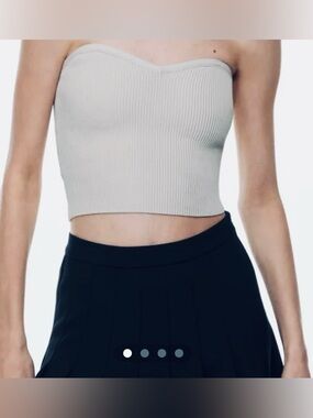 Wilfred Sculpt Knit Bustier Corset StraplessTube Top Women's Size Small Gray